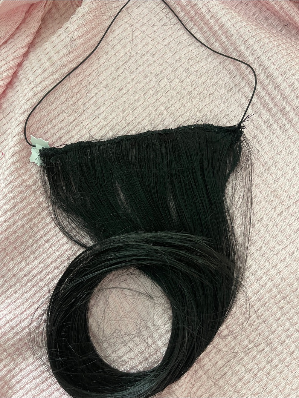 Jet Black Women's Halo  Extension 12 inches